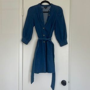 WHO WHAT WEAR BUTTON UP JEAN DRESS